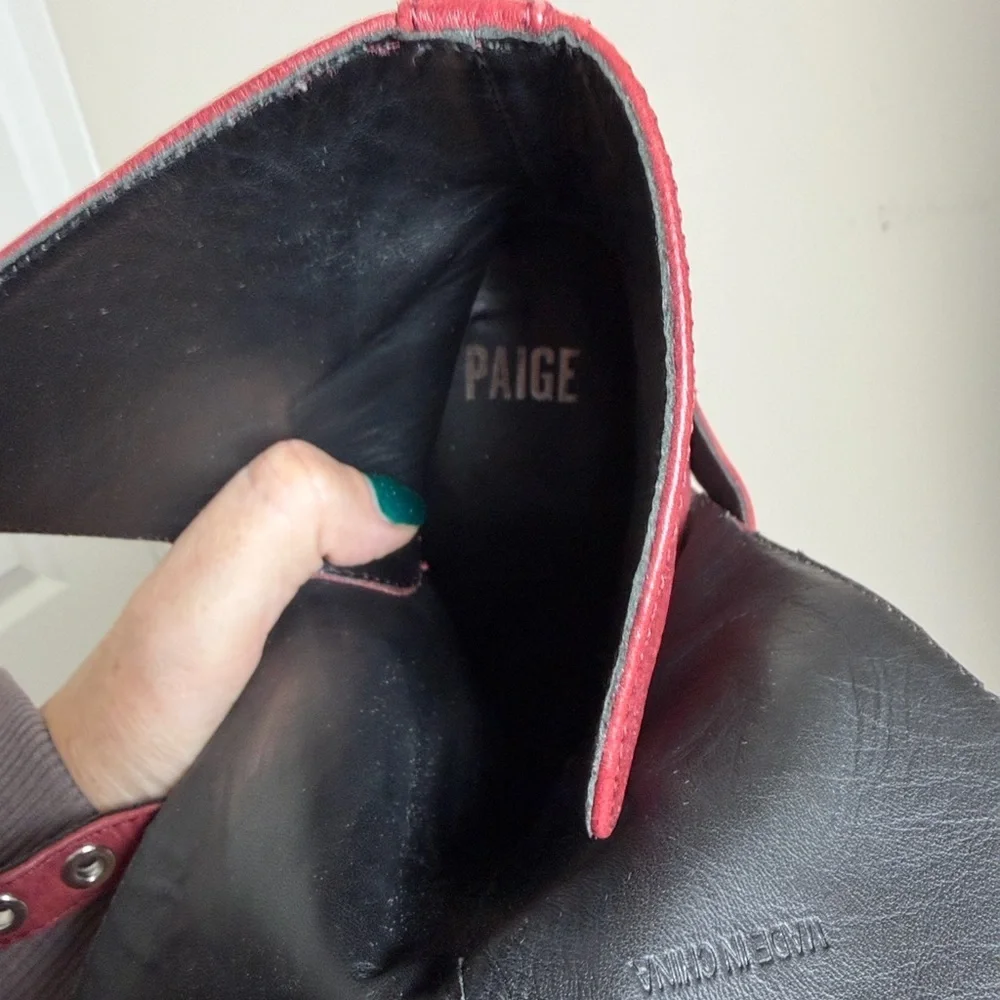 Paige Camille Boot Cabernet Leather Size 10 Wine Western Boho - Picture 2 of 9